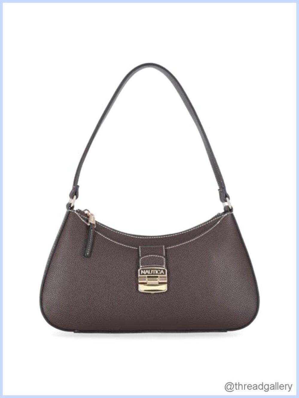 Vegan Leather Hobo Shoulder Bag Large Zipper Closure